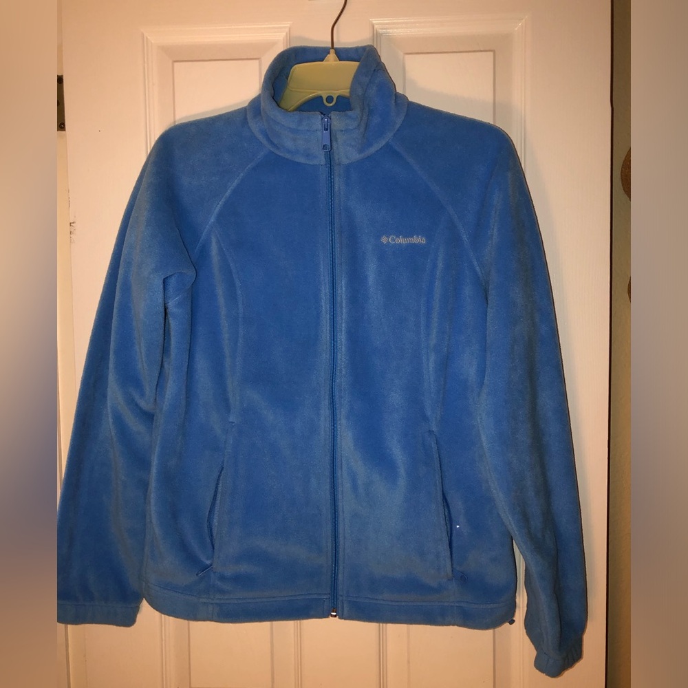 Columbia Fleece Full Zip Jacket Light Blue size M